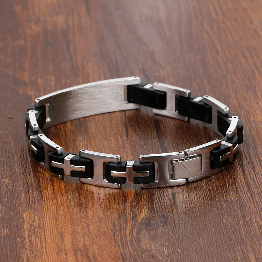 pulsera clásica de acero inoxidable para hombre