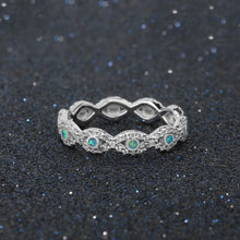 Load image into Gallery viewer, Infinity Love-Anillo de Plata de Ley 925 con piedra de ópalo azul para mujer