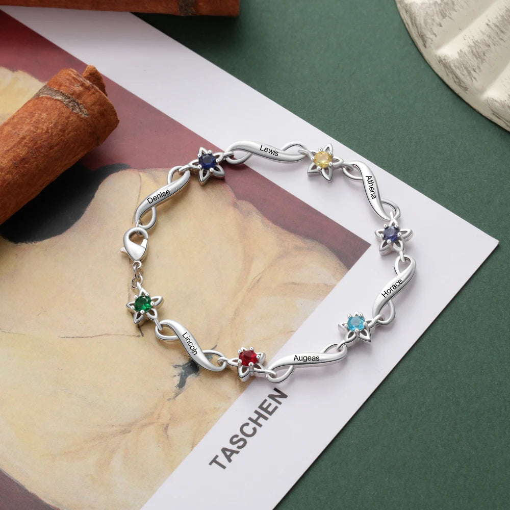 pulsera Infinity con grabado de nombre personalizado para mujer