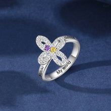 Load image into Gallery viewer, Anillo de Cruz Floral personalizado