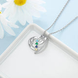 Personalized Engraving 4 Names Mother Necklace Custom 12 Color