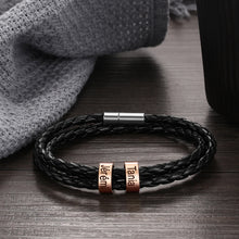 Cargar imagen en el visor de la galería, Pulseras de cuero personalizadas para hombre