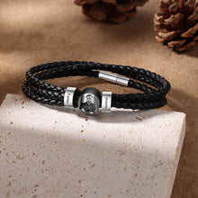 Load image into Gallery viewer, Pulsera de cuero personalizable con cuentas para hombre