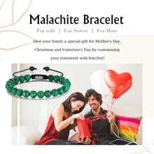 Load image into Gallery viewer, Pulseras de cadena con cuentas de malaquita simuladas personalizadas para hombres y mujeres