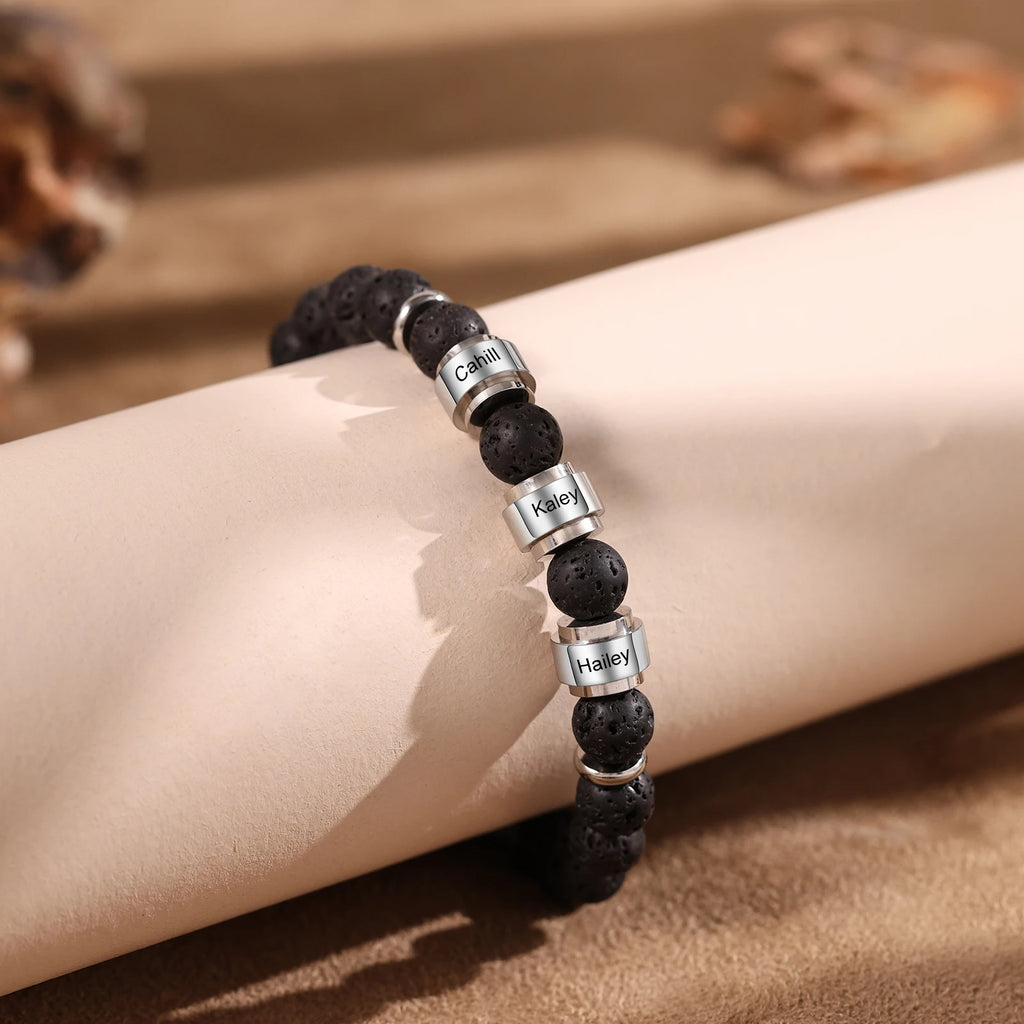 Pulsera de cuentas personalizable para hombre