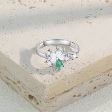 Load image into Gallery viewer, Elegante anillo abierto de flores personalizado para mujer