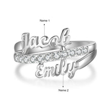 Load image into Gallery viewer, Anillos personalizados con placa de nombre para mujer