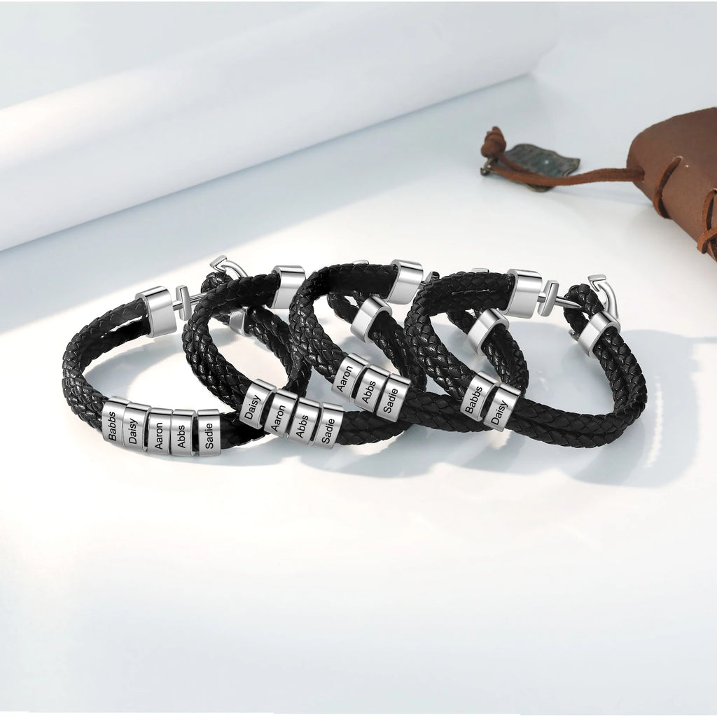 Pulsera de cuentas personalizable para hombre