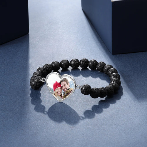 pulsera de acero inoxidable con diseño de corazón para hombre