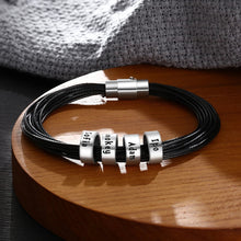 Load image into Gallery viewer, pulsera de cuero personalizada para hombre