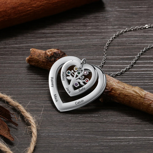 Designer Personalized Tree of Life Heart Pendant