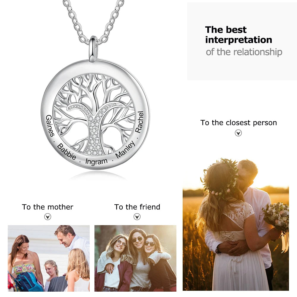 Collar personalizado de árbol de la vida para mujer