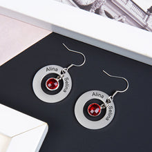 Load image into Gallery viewer, pendientes de acero inoxidable personalizados con 2 piedras de nacimiento