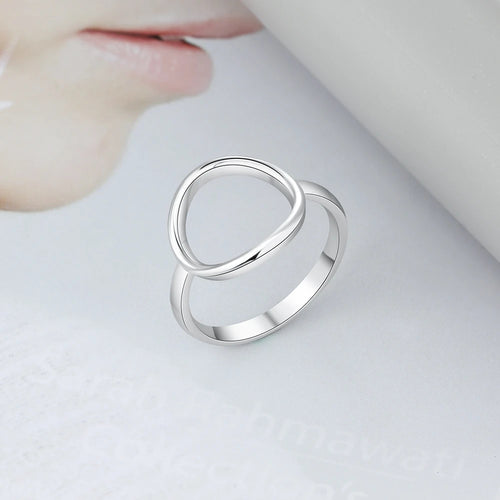 Anillo de Plata de Ley 925 con forma circular para mujer