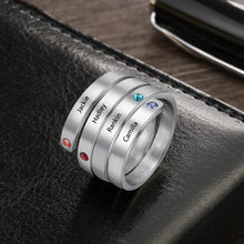 Load image into Gallery viewer, Anillos apilables de acero inoxidable personalizados para mujer