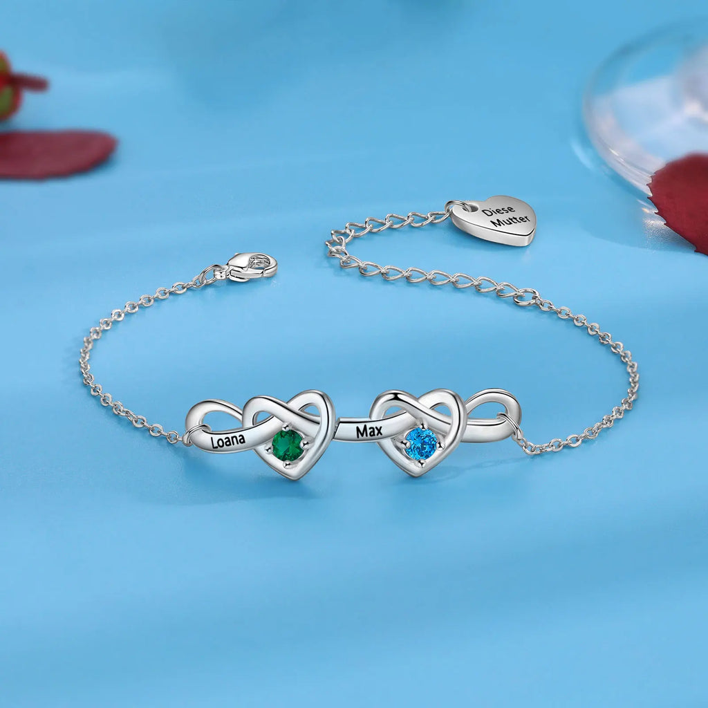 Pulsera personalizada con nudo y corazón