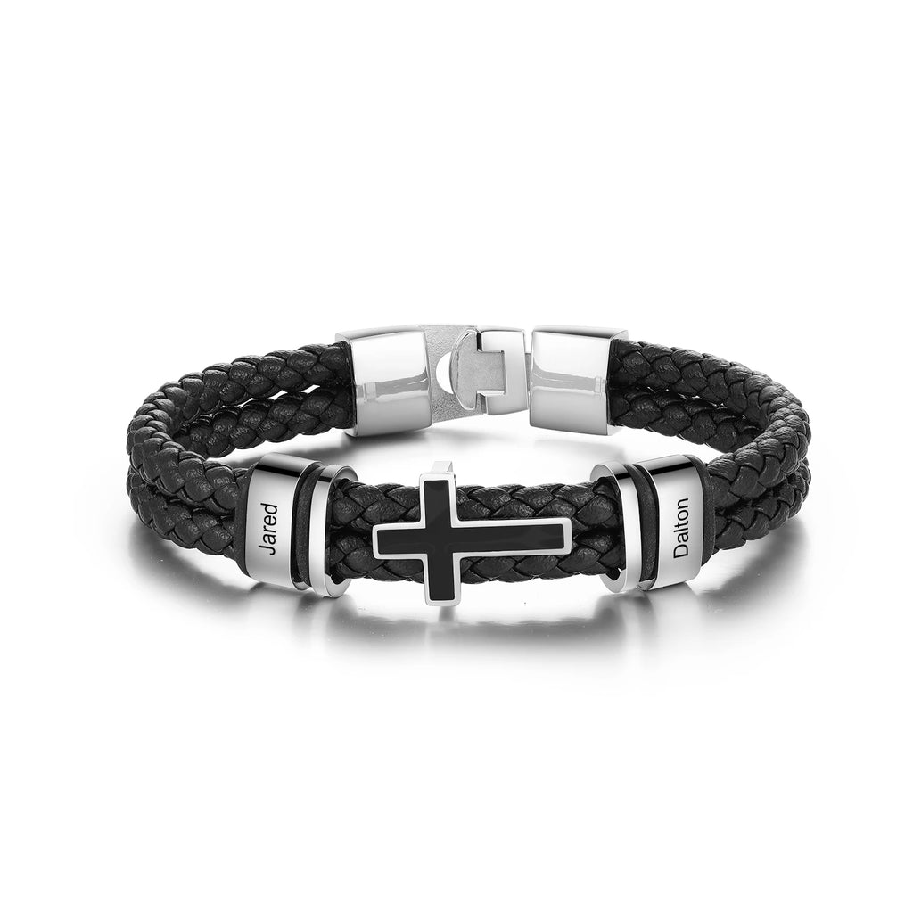 Pulsera de cuero personalizable para hombre