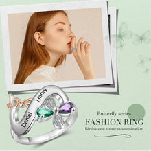 Load image into Gallery viewer, Anillos personalizados de amor y flor para mujer