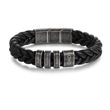 Load image into Gallery viewer, Pulseras de cuero con abalorios personalizables para hombre