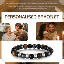 Load image into Gallery viewer, Pulseras de cuentas grabadas con nombre personalizado para hombres