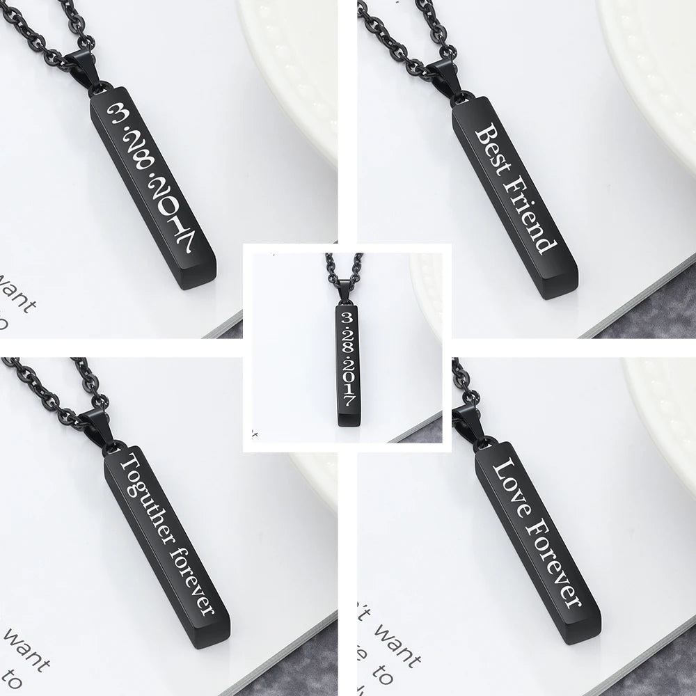 Collares con nombre y fecha grabados personalizados para mujer