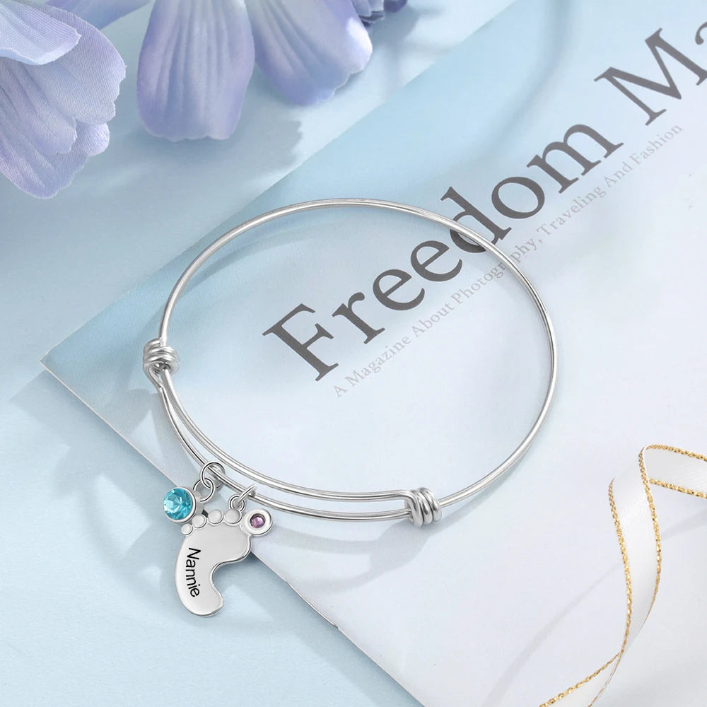 Pulseras personalizadas con grabado de nombre para mujer