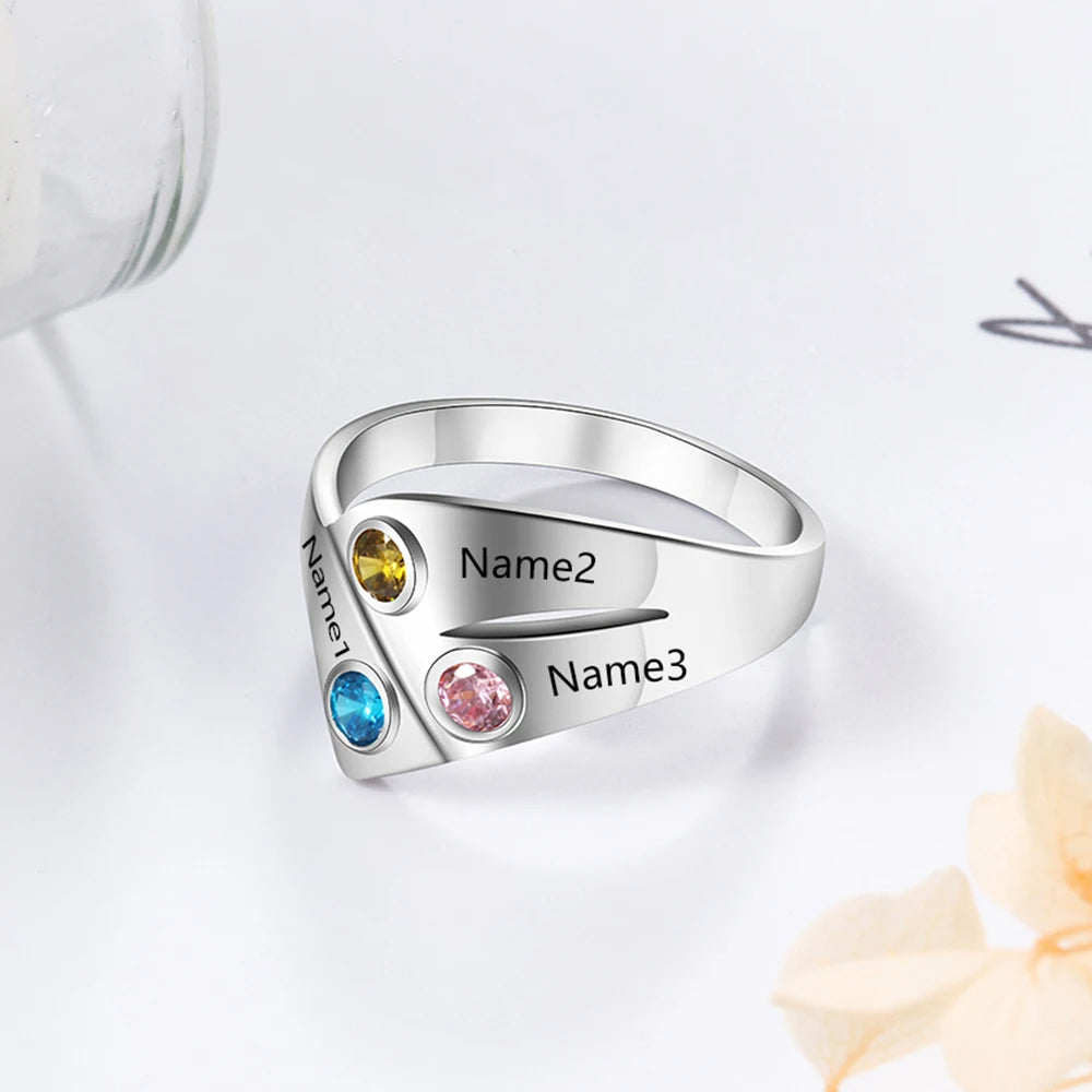 Anillos de plata de ley 925 personalizados para mujer