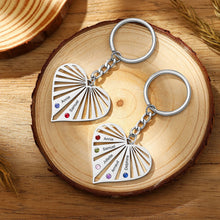 Cargar imagen en el visor de la galería, Llaveros de corazón con nombre grabado personalizado para madre, llavero de piedra natal personalizado para parejas, regalos de Navidad para ella, día de la madre