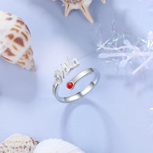 Load image into Gallery viewer, Anillo de Plata de Ley 925 con nombre personalizado