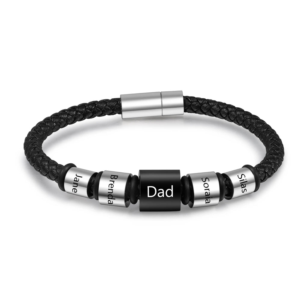 Pulsera de cuero personalizable para hombre