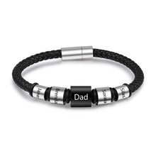 Cargar imagen en el visor de la galería, Pulsera de cuero personalizable para hombre