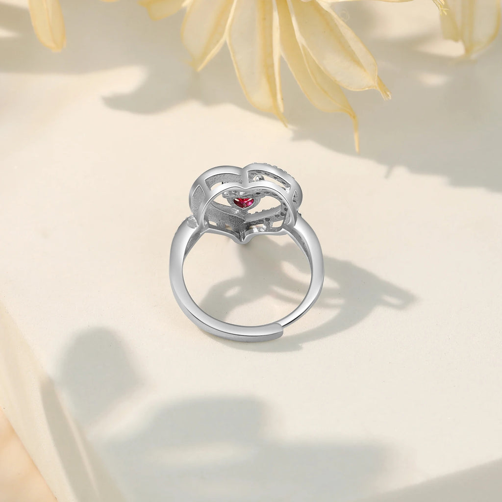 Anillo de amor infinito con nombre grabado personalizado para mujer