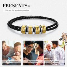 Load image into Gallery viewer, Pulseras personalizadas de cuero negro para hombre