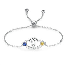 Load image into Gallery viewer, pulsera personalizada con doble corazón para mujer