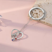 Cargar imagen en el visor de la galería, LLavero de corazón de piedra natal personalizado para parejas, llaveros con nombre grabado personalizado para mujeres, regalos de Navidad para la familia