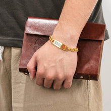 Load image into Gallery viewer, Pulsera de acero inoxidable con grabado personalizado para hombre