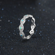 Load image into Gallery viewer, Infinity Love-Anillo de Plata de Ley 925 con piedra de ópalo azul para mujer