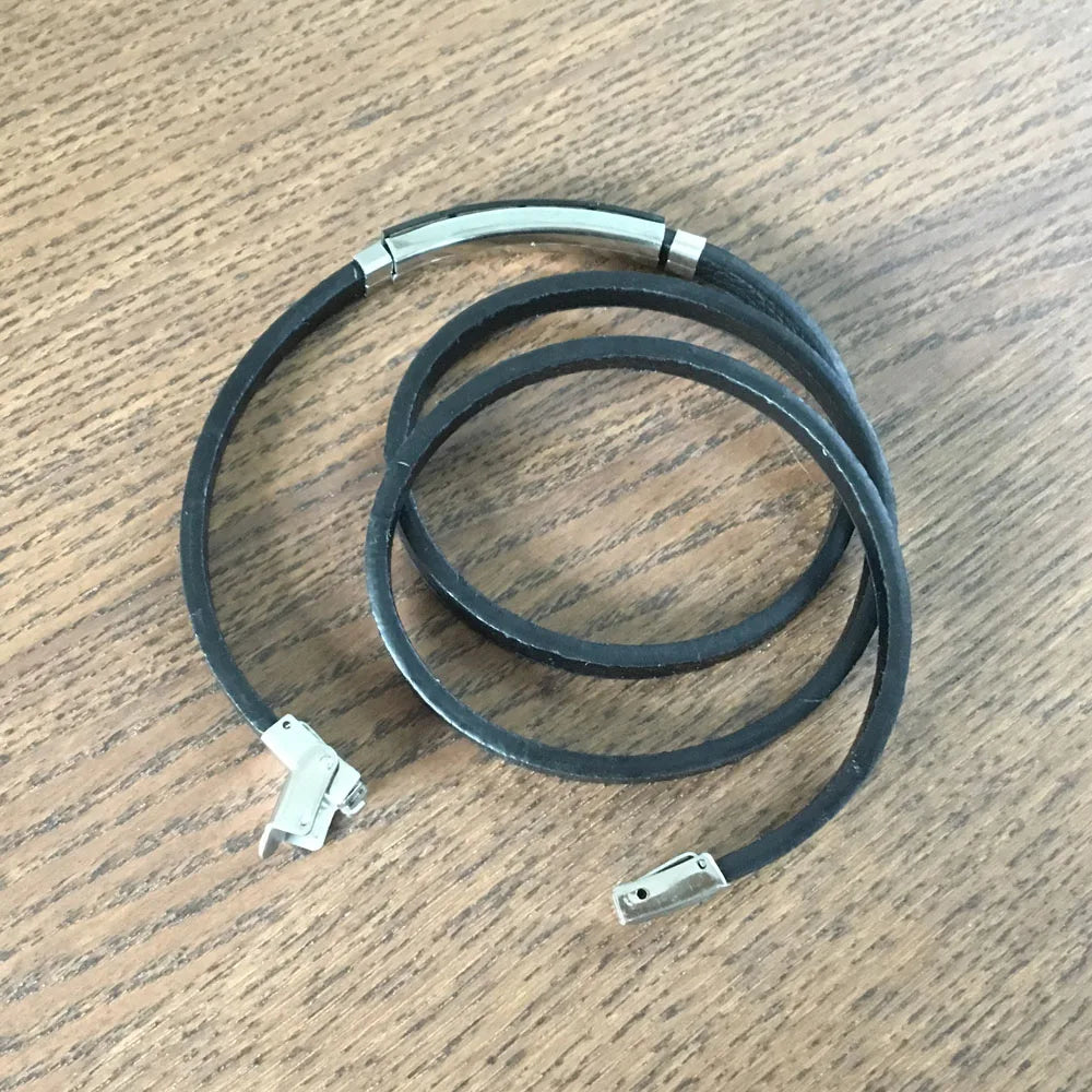 Pulsera de cuero genuino de doble capa para hombre