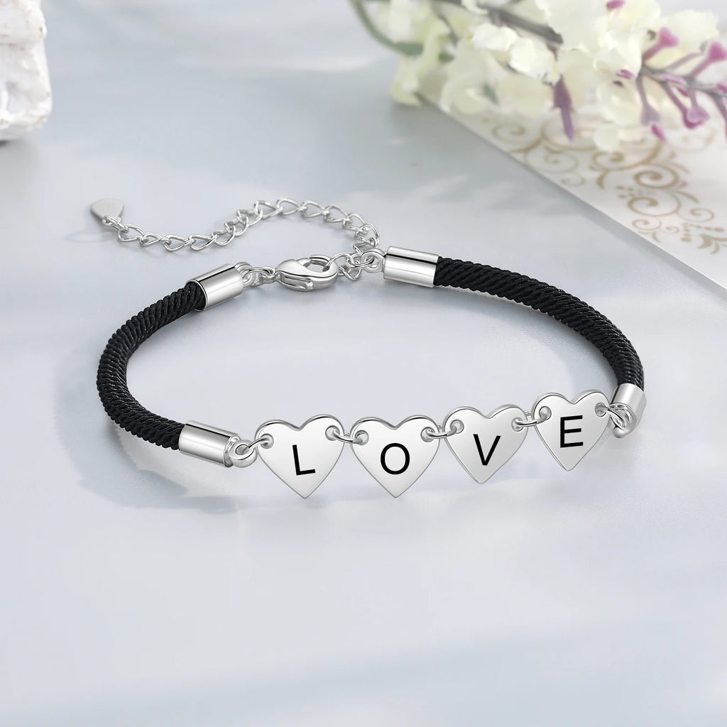 Pulseras personalizadas con grabado inicial para mujer