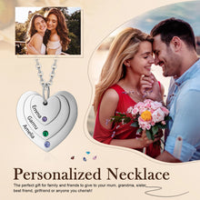 Load image into Gallery viewer, Collar multicorazón personalizado con 2-3 piedras de nacimiento