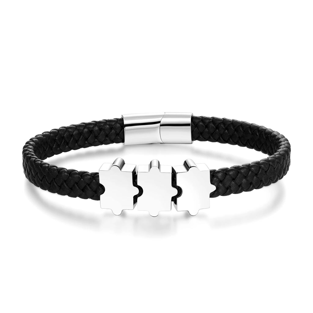 Pulsera de cuero personalizable para hombre