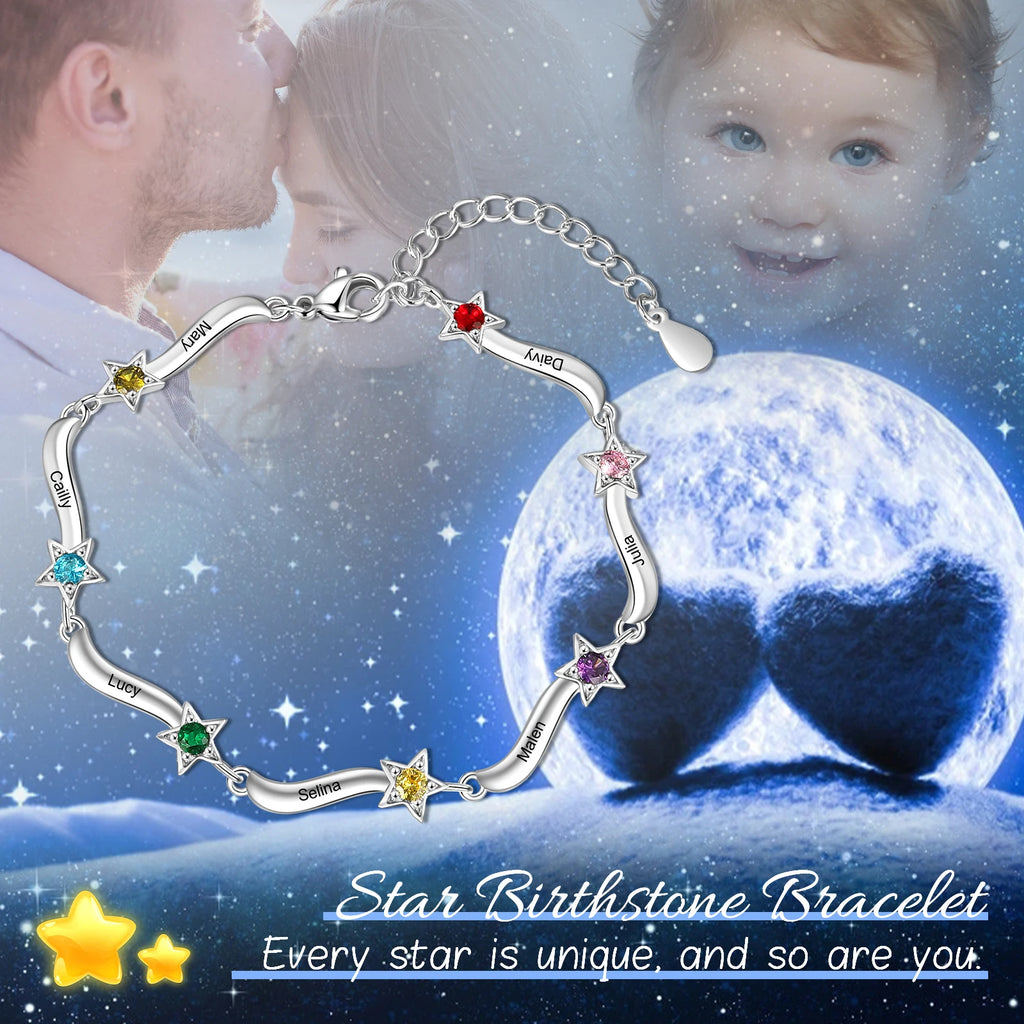 pulsera personalizada con grabado de 2-7 nombres para madres