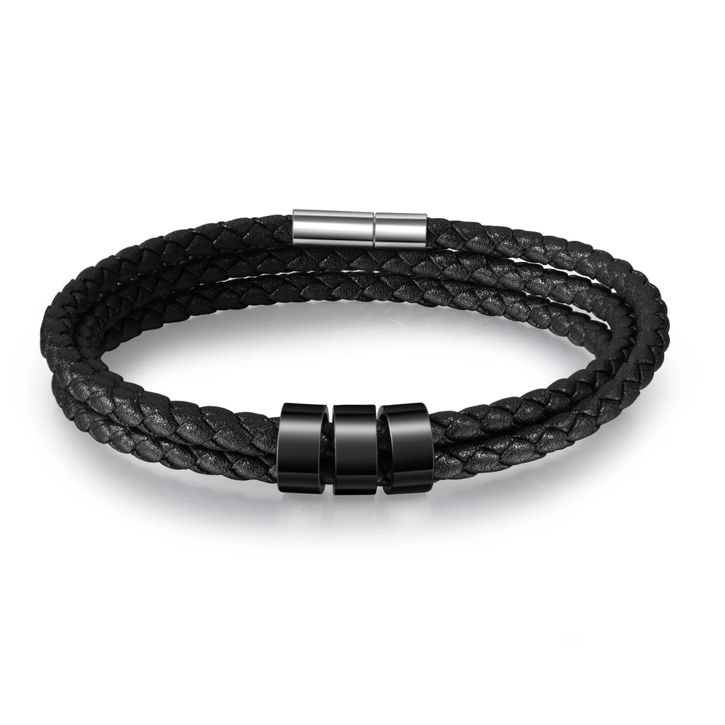 Pulsera de cuero personalizable para hombre