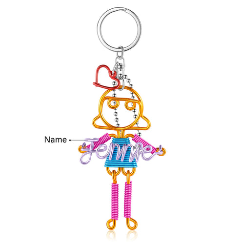JewelOra-llavero con placa de identificación personalizada para niño y niña, llaveros de alambre de aluminio con nombre personalizado para mujer, regalos de cumpleaños
