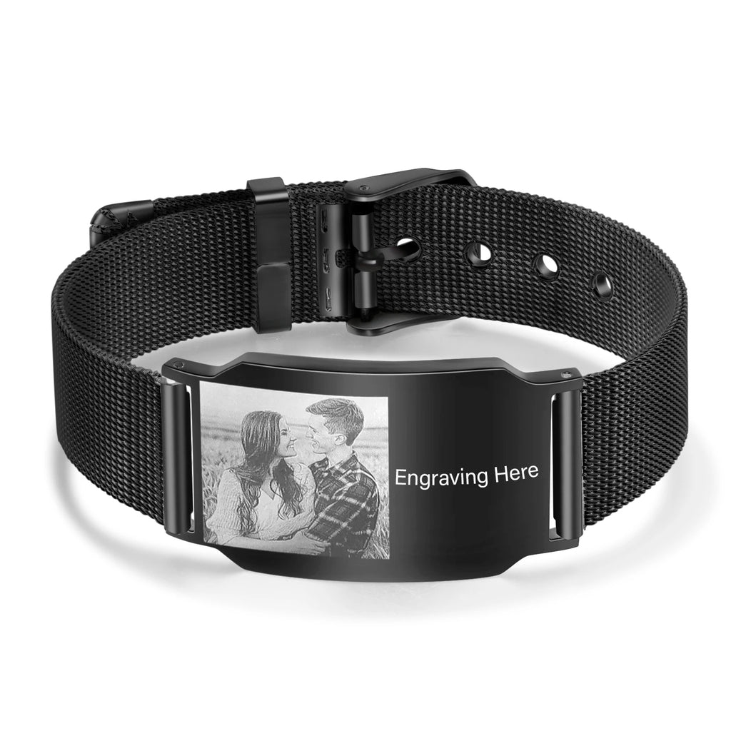 Pulsera con foto personalizada para hombre