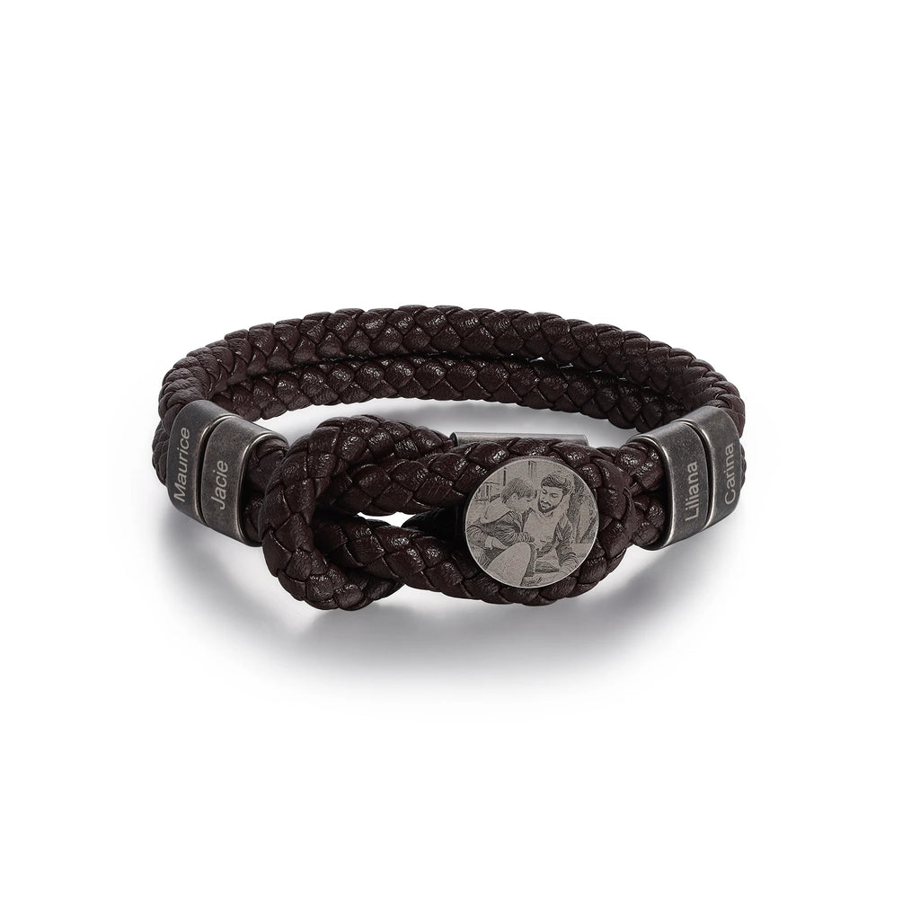 Pulsera de cuero personalizable para hombre