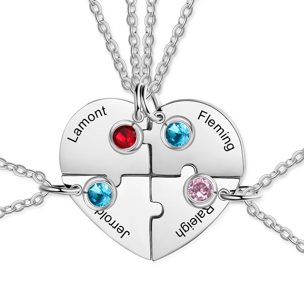 Collar de la Amistad en forma de corazón de acero inoxidable personalizado