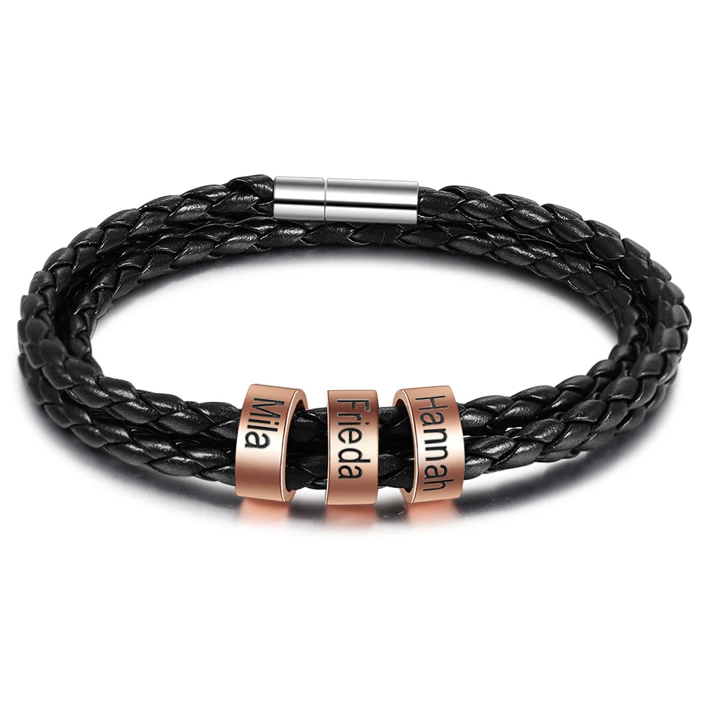 Pulseras de cuero personalizadas para hombre