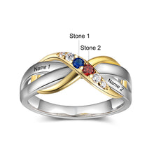 Load image into Gallery viewer, Anillos de Color dorado y plateado infinito personalizados para mujer