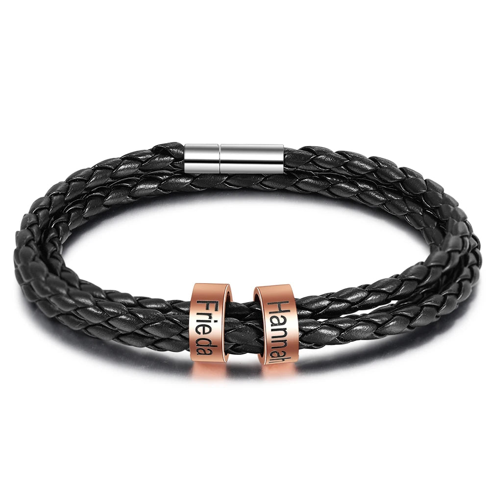 Pulseras de cuero personalizadas para hombre